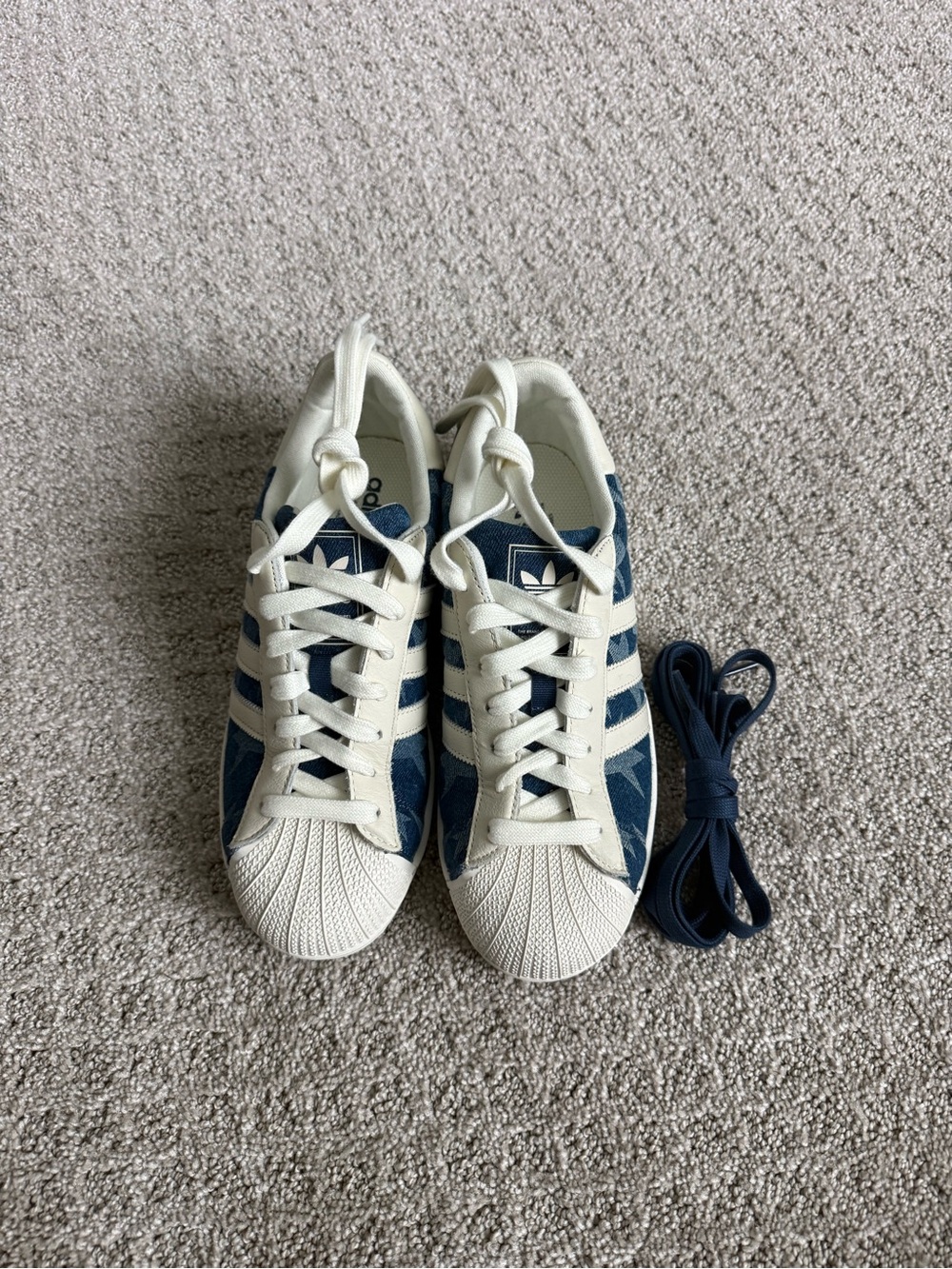 Adidas Blue and White Superstar Sneaker